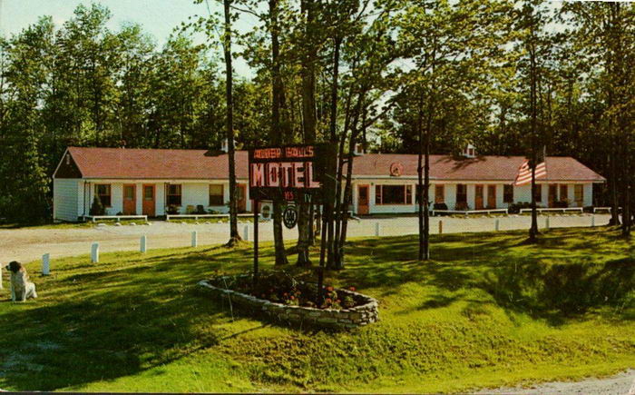 Dans Alger Falls Motel - Old Postcard